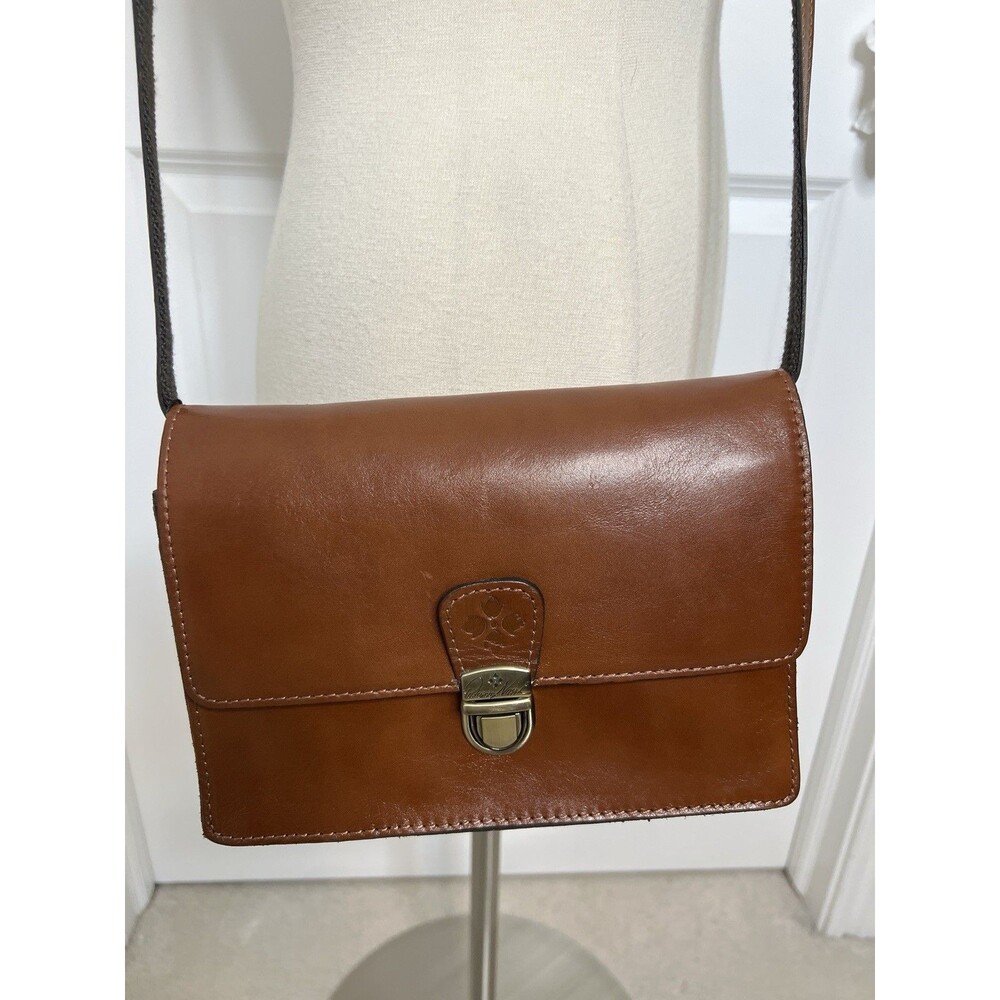 Patricia Nash Tan Leather Flap Satchel Cross Body Purse & Matching Card Wallet - Picture 3 of 16